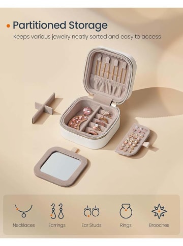 Songmics Sieradenetui wit - (B)11,2 x (H)6 x (D)10,5 cm