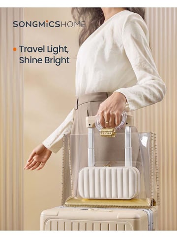 Songmics Szkatułka w kolorze białym na biżuterię - 20,5 x 6 x 10,5 cm