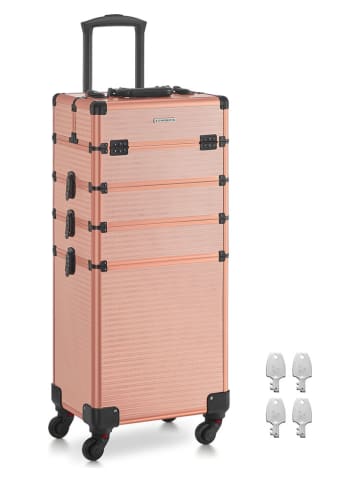 Songmics Walizka w kolorze jasnoróżowym na kosmetyki - 34 x 79,3 x 24 cm