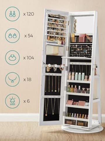 Songmics Spiegel in Weiß - (B)55 x (H)162 cm