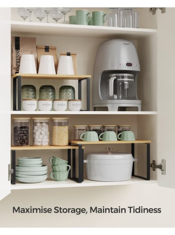 Songmics Regały (3 szt.) w kolorze jasnobrązowo-czarnym na przyprawy - 35 x 18 x 19 cm