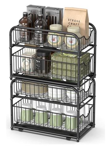 Songmics Regały kuchenne (2 szt.) w kolorze czarnym - 36,5 x 27,2 x 21 cm