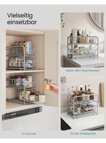 Songmics 2-delige set: keukenrekken zilverkleurig - (B)35,8 x (H)27,2 x (D)21,6 cm