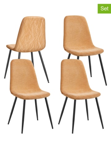 Songmics Krzesła (4 szt.) w kolorze jasnobrązowym - 44,5 x 85,5 x 55 cm