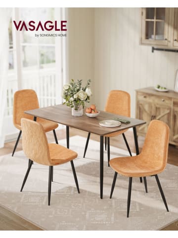 Songmics 2-delige set: eetkamerstoelen lichtbruin - (B)44,5 x (H)85,5 x (D)55 cm