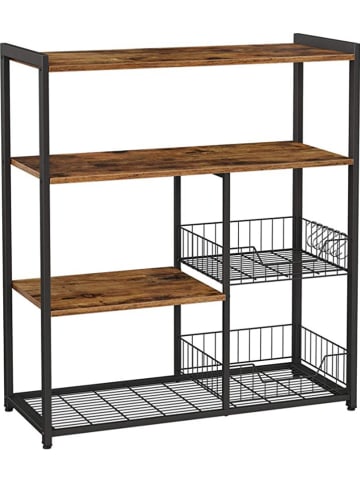 Songmics Keukenkast bruin/zwart - (B)80 x (H)95 x (D)35 cm