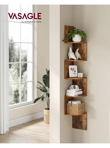 Songmics Bücherregal in Braun - (B)20 x (H)127,5 x (T)20 cm