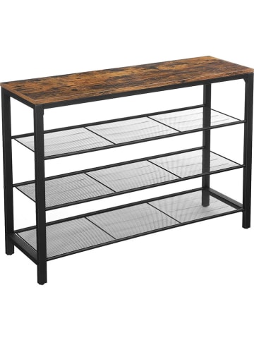 Songmics Schuhregal in Schwarz/ Braun - (B)100 x (H)72 x (T)30 cm