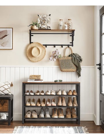 Songmics Schuhregal in Schwarz/ Braun - (B)100 x (H)72 x (T)30 cm