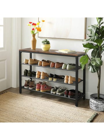 Songmics Schoenenkast zwart/bruin - (B)100 x (H)72 x (D)30 cm