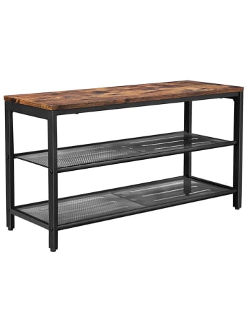 Songmics Regał w kolorze czarno-brązowym na buty - 80 x 44,5 x 30 cm