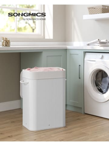 Songmics Wasmand wit/lichtbruin - (B)40 x (H)61 x (D)30 cm