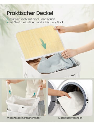 Songmics Wasmand wit - (B)40 x (H)61 x (D)40 cm