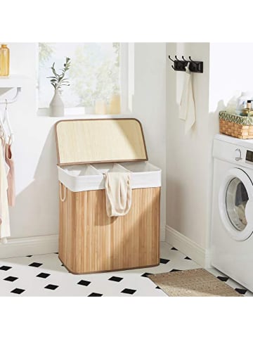 Songmics Wasmand lichtbruin/wit - (B)60 x (H)61,5 x (D)40 cm