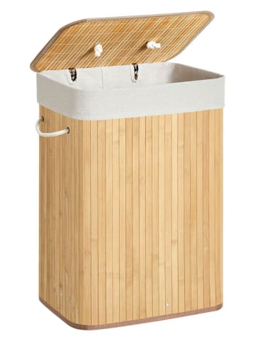 Songmics Wasmand lichtbruin/wit - (B)40 x (H)61 x (D)30 cm