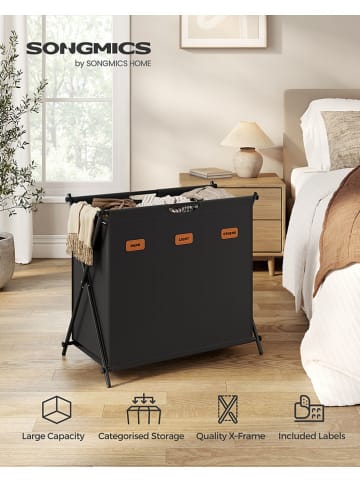 Songmics Wäschekorb in Schwarz - (B)70 x (H)66 x (T)40 cm