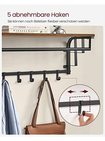 Songmics Garderobe in Braun/ Schwarz - (B)66 x (H)27 x (T)30 cm