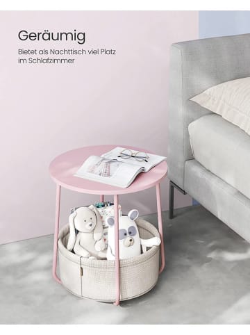 Songmics Bijzettafel wit/roze - (H)50 x Ø 45 cm