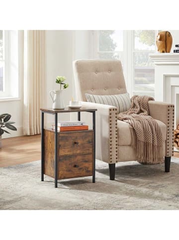 Songmics Stolik nocny w kolorze czarno-brązowym - 38 x 60 x 28 cm