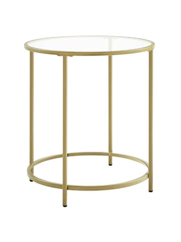 Songmics Bijzettafel transparant/goudkleurig- (H)55 x Ø 50 cm