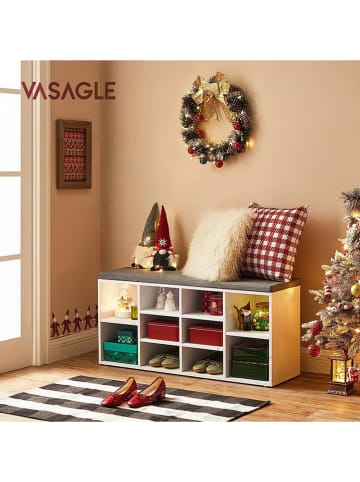 Songmics Schoenenbank wit/grijs - (B)104 x (H)48 x (D)30 cm