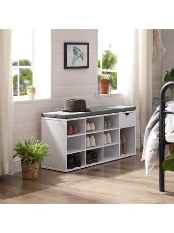 Songmics Schoenenkast wit/grijs - (B)104 x (H)48 x (D)30,5 cm