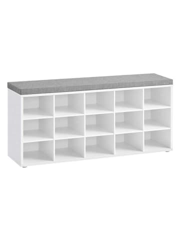 Songmics Szafka w kolorze biało-szarym na buty - 104 x 48 x 30,5 cm