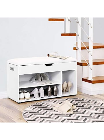 Songmics Schuhbank in Weiß - (B)80 x (H)44 x (T)30 cm