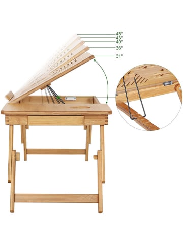 Songmics Laptoptisch in Hellbraun - (B)55 x (H)29 x (T)35 cm