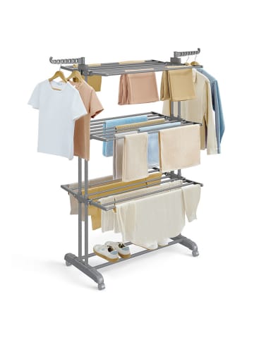 Songmics Wäscheständer in Grau - (B)76 x (H)173 x (T)49 cm