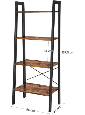 Songmics Staande kast zwart/bruin - (B)56 x (H)137,5 x (D)34 cm