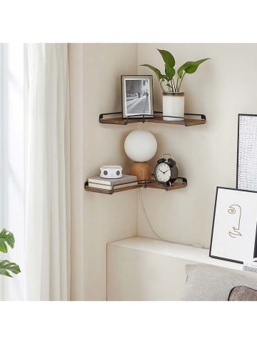 Songmics Regały narożne (2 szt.) w kolorze brązowo-czarnym