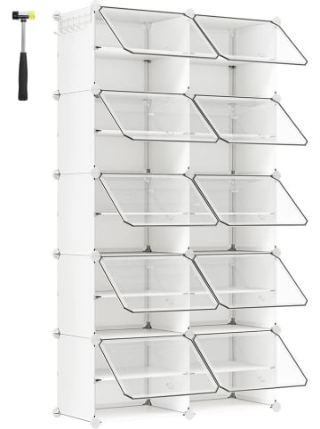 Songmics Regał w kolorze białym na buty - 82 x 152 x 32 cm