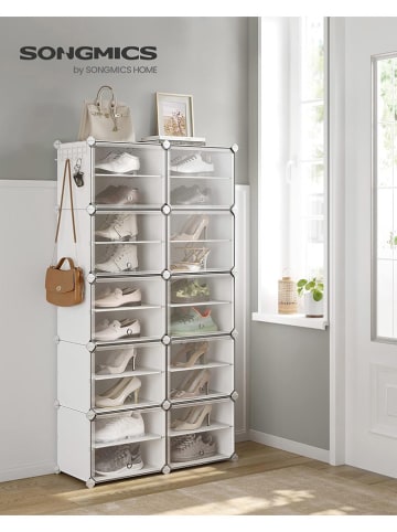 Songmics Schuhregal in Weiß - (B)82 x (H)152 x (T)32 cm