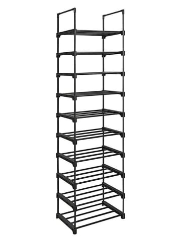 Songmics Regał w kolorze czarnym na buty - 45 x 174 x 30 cm