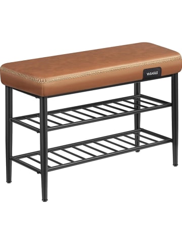 Songmics Schoenenbank lichtbruin/zwart - (B)80 x (H)50 x (D)30 cm