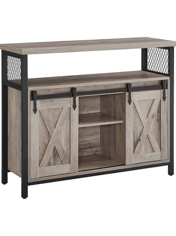 Songmics Sideboard lichtgrijs/zwart - (B)100 x (H)80 x (D)33 cm