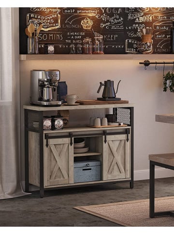 Songmics Sideboard lichtgrijs/zwart - (B)100 x (H)80 x (D)33 cm