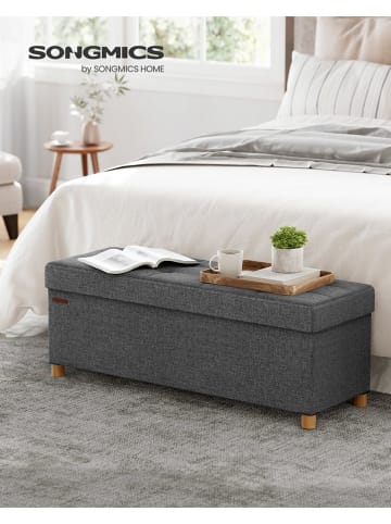 Songmics Aufbewahrungsbank in Grau - (B)110 x (H)40 x (T)38 cm