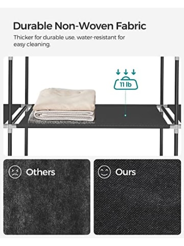 Songmics Kledingkast zwart - (B)150 x (H)175 x (D)45 cm