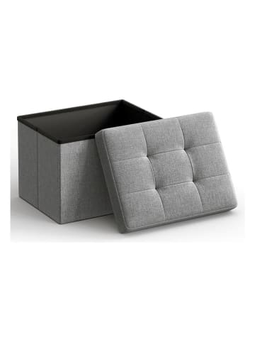 Songmics Hocker w kolorze jasnoszarym ze schowkiem - 41 x 31 x 31 cm