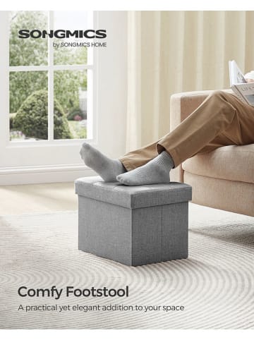 Songmics Aufbewahrungshocker in Hellgrau - (B)41 x (H)31 x (T)31 cm