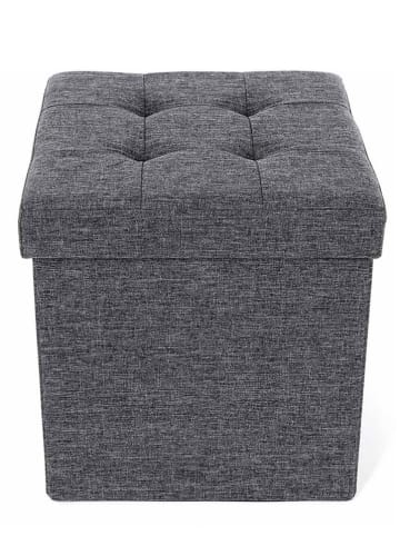 Songmics Aufbewahrungshocker in Grau - (B)38 x (H)38 x (T)38 cm
