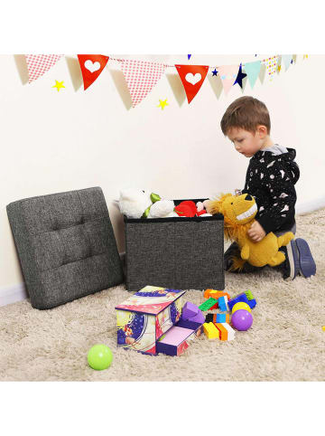 Songmics Aufbewahrungshocker in Grau - (B)38 x (H)38 x (T)38 cm