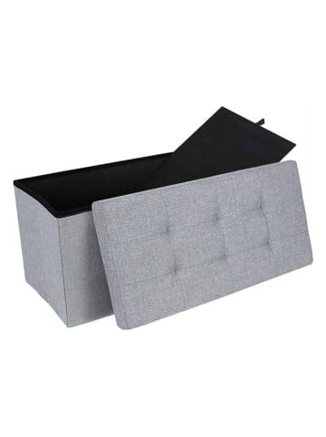 Songmics Ławka w kolorze jasnoszarym ze schowkiem - 76 x 38 x 38 cm