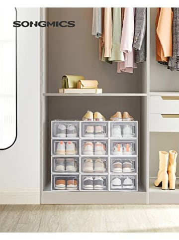 Songmics Pudełka (12 szt.) na buty - 22,5 x 13,5 x 30 cm