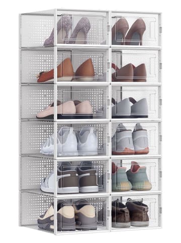 Songmics 12er-Set: Schuhboxen in Transparent - (B)23 x (H)14,3 x (T)33,5 cm