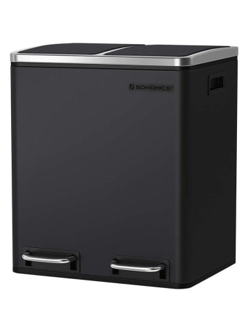 Songmics Kosz w kolorze srebrno-czarnym na śmieci - 41 x 47 x 36 cm