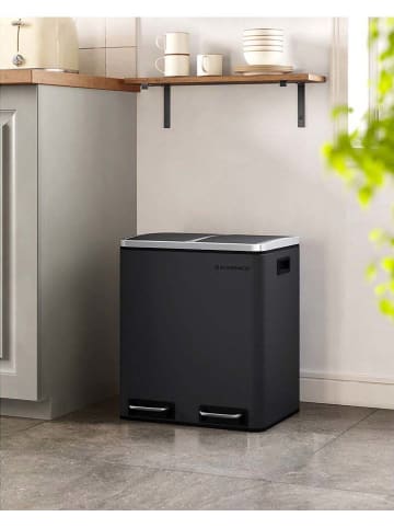 Songmics Kosz w kolorze srebrno-czarnym na śmieci - 41 x 47 x 36 cm