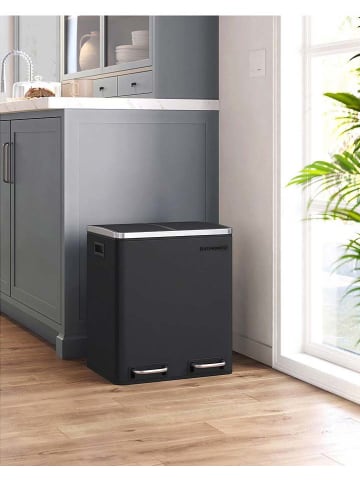 Songmics Pedaalemmer zwart/zilverkleurig - (B)41 x (H)47 x (D)36 cm